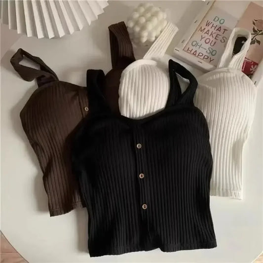 Cropped Tops with Bra Pads
