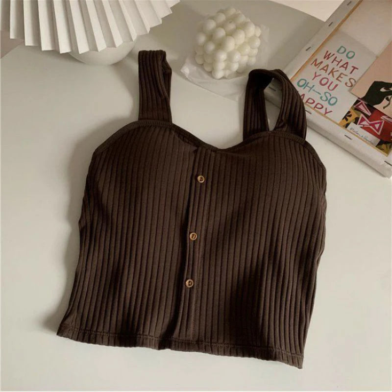 Cropped Tops with Bra Pads