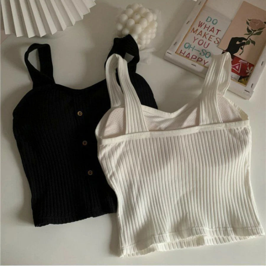 Cropped Tops with Bra Pads