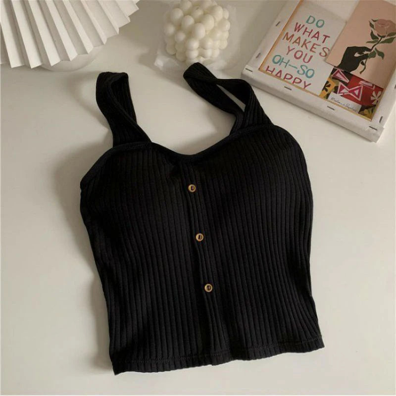 Cropped Tops with Bra Pads