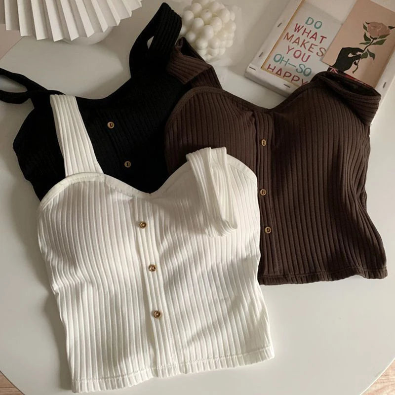 Cropped Tops with Bra Pads
